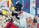 Japan: Ninja assassin attacks Mori Ranmaru and Oda Nobunaga. Toyonobu (1884)