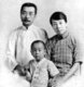 China: Writer and Novelist Lu Xun with his wife Guang Ping and son Haiying, Shanghai, c. 1934